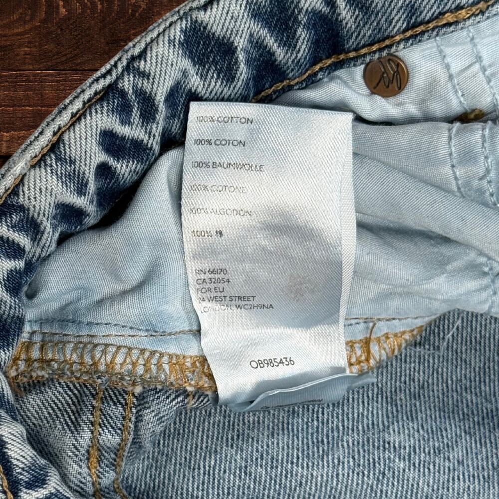 Free People My Own Lane High Rise Distressed Straight Leg Acid Wash Jeans 28 - Picture 5 of 14